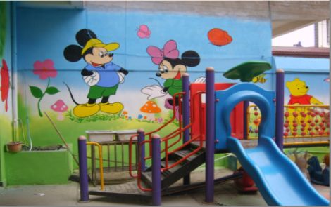 罗城幼儿园室外彩绘